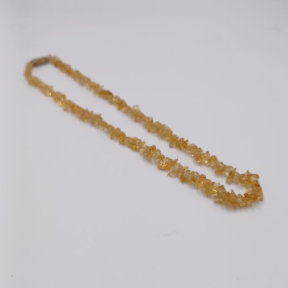 Natural Citrine Chips Beaded Ladies Choker Necklace