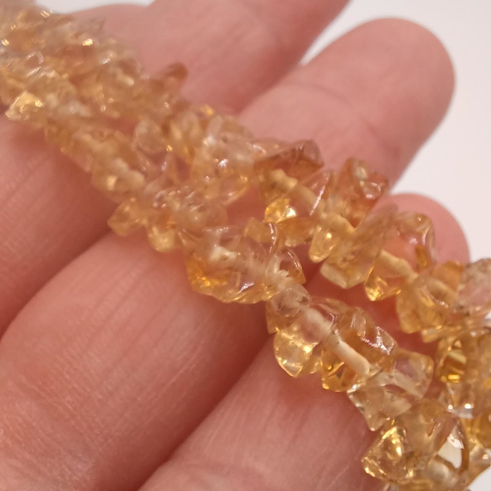Natural Citrine Chips Beaded Ladies Choker Necklace