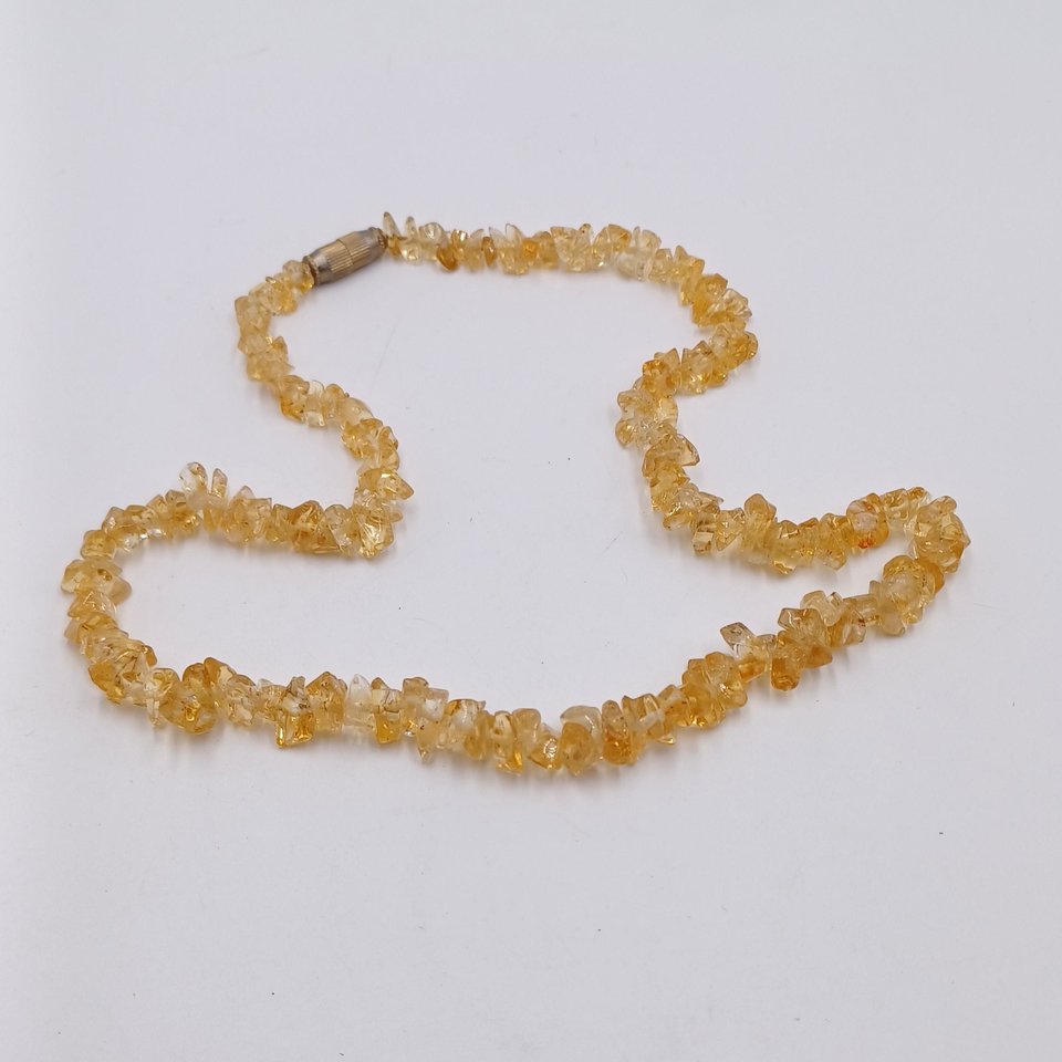 Natural Citrine Chips Beaded Ladies Choker Necklace