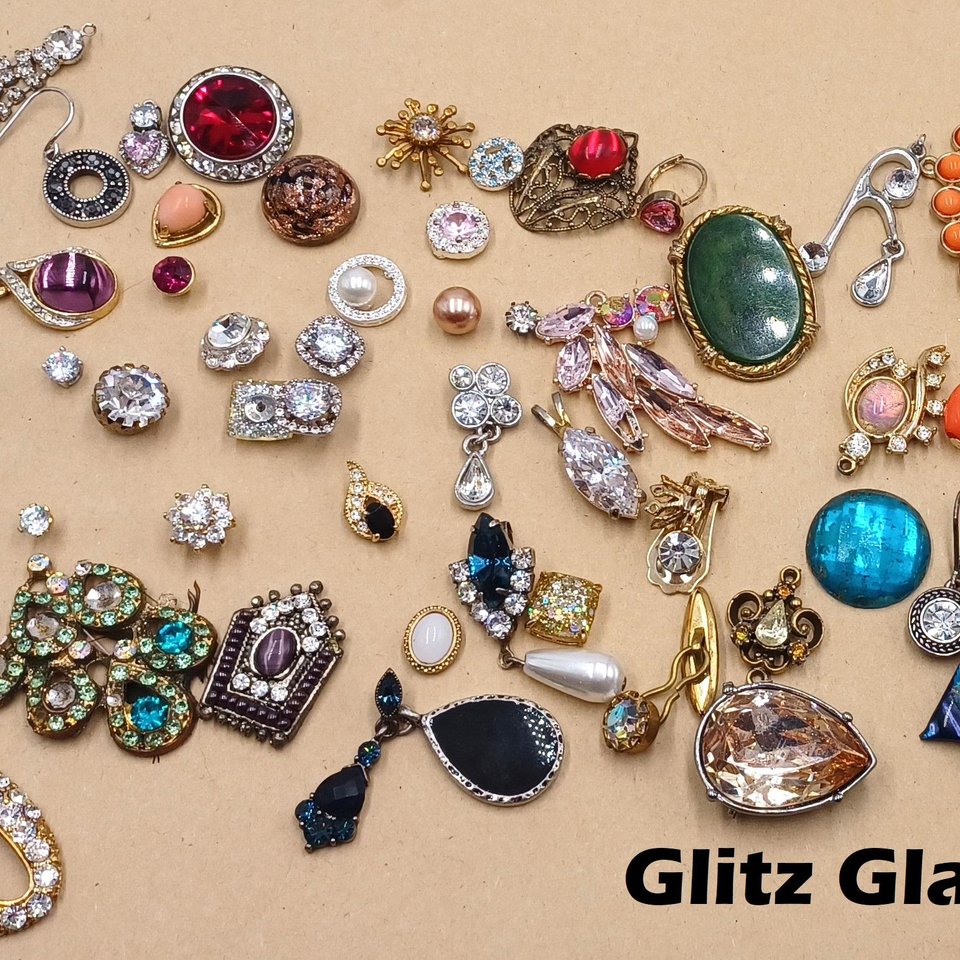 HUGE Assemblage Bits and Pieces Lot- ONLY the Good Stuff, 100% Crafting Lot- Almost 2lbs!