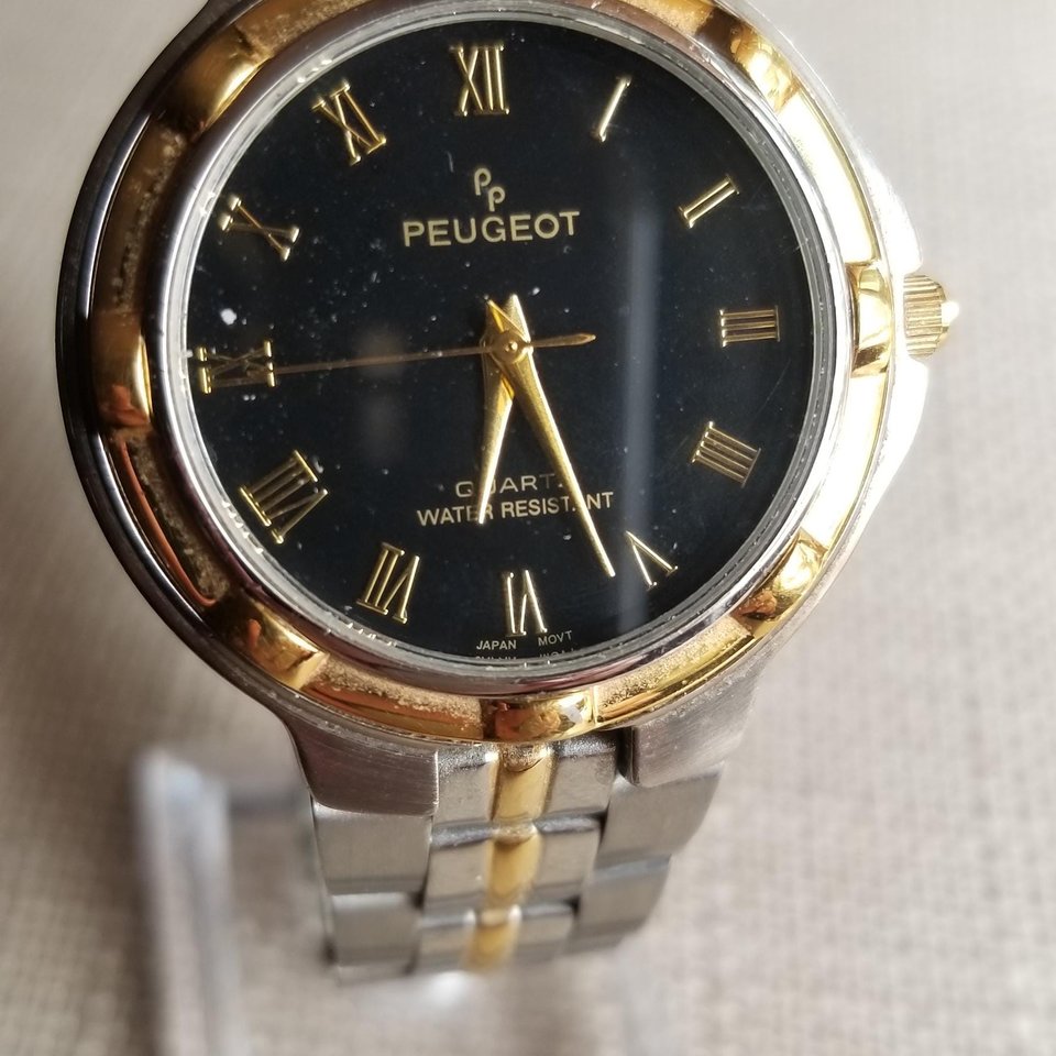 Vintage Mens Peugeot Analog Wrist Watch- New Battery