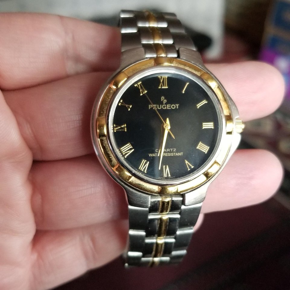 Vintage Mens Peugeot Analog Wrist Watch- New Battery