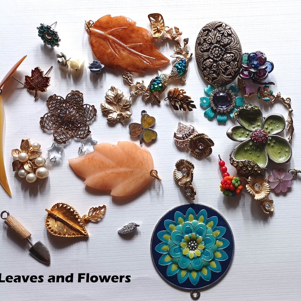 HUGE Assemblage Bits and Pieces Lot- ONLY the Good Stuff, 100% Crafting Lot- Almost 2lbs!