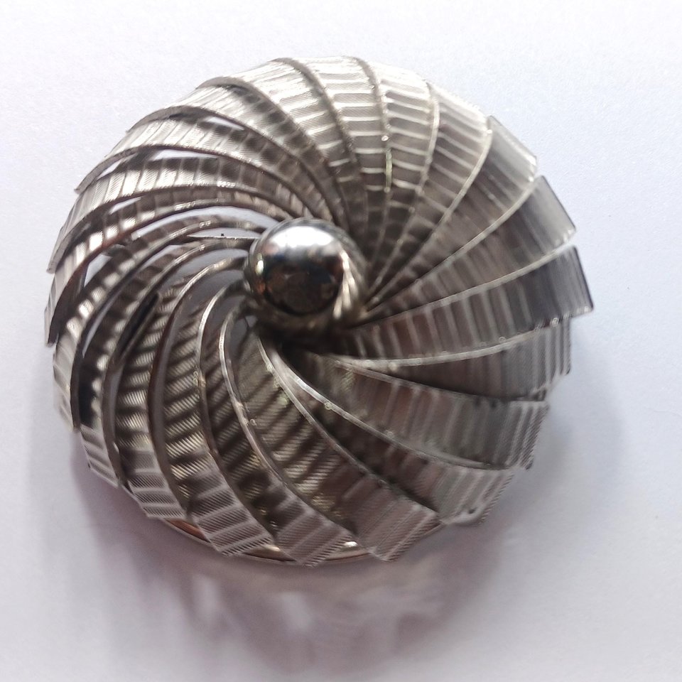 Kramer of New York Silver Tone Round Spiral Brooch