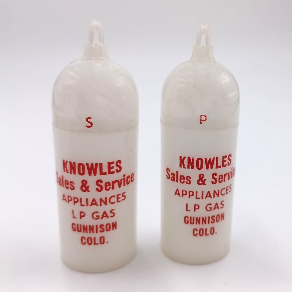 Vintage Tankettes Salt and Pepper Shakers, Promotional Item, In original Box New Unused