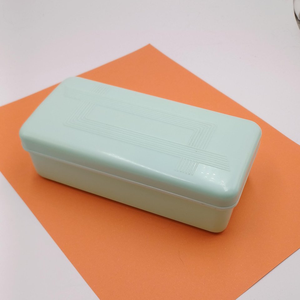 Vintage Art Deco Early Plastics Mint Green Celluloid Lidded Box