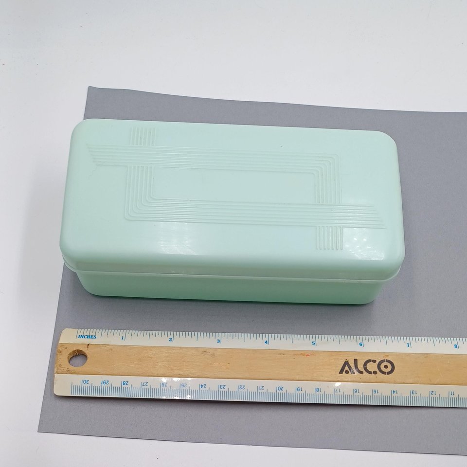 Vintage Art Deco Early Plastics Mint Green Celluloid Lidded Box
