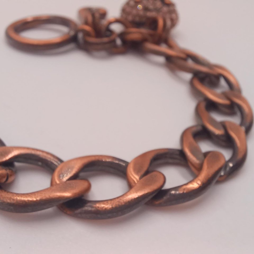 Juicy Couture Copper and Rhinestones Curb Chain Bracelet