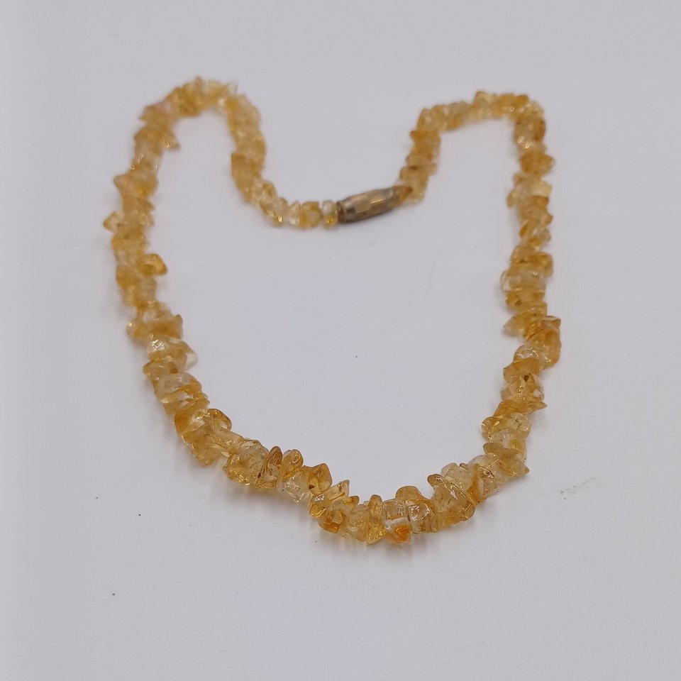 Natural Citrine Chips Beaded Ladies Choker Necklace