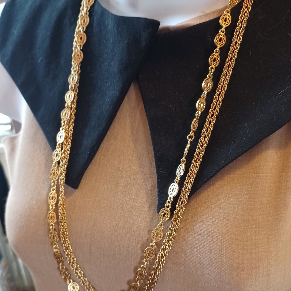 MONET Multi-strand Gold Tone Chain Necklace