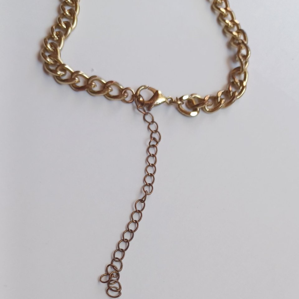 Gold Tone with Faceted Black and Yellow Cabochons Statement Necklace