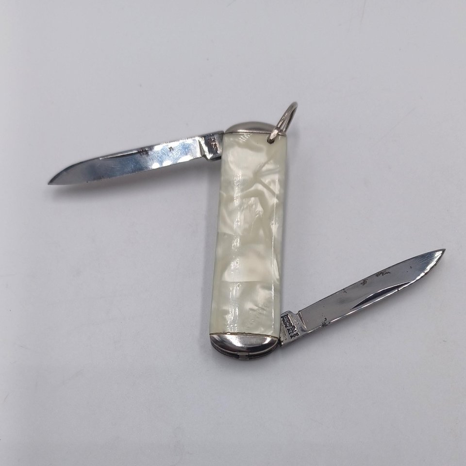 Vintage Imperial Signal Corps 2 Blade Folding Pocket Knife with Pearl Handle