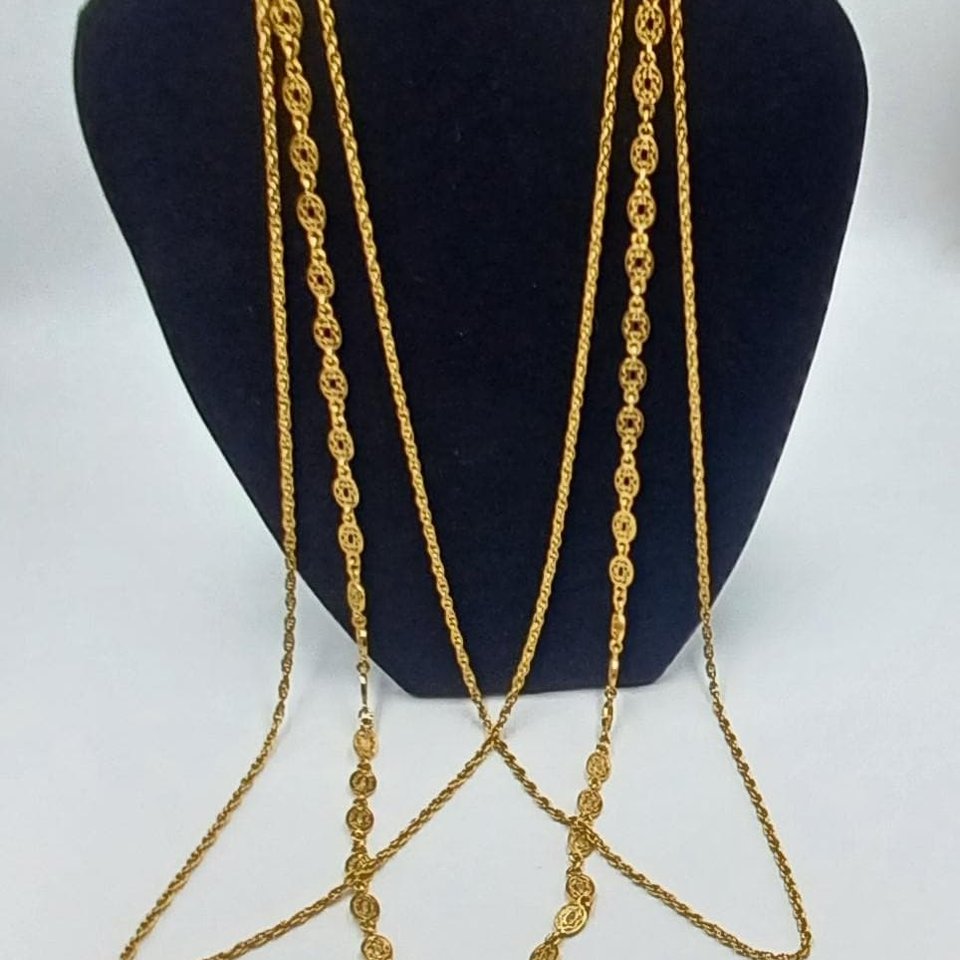 MONET Multi-strand Gold Tone Chain Necklace
