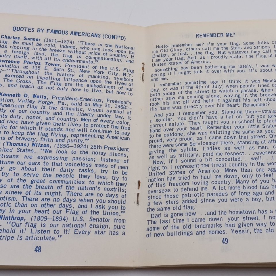 Vintage "Old Glory The Story of Our Flag" Army Booklet