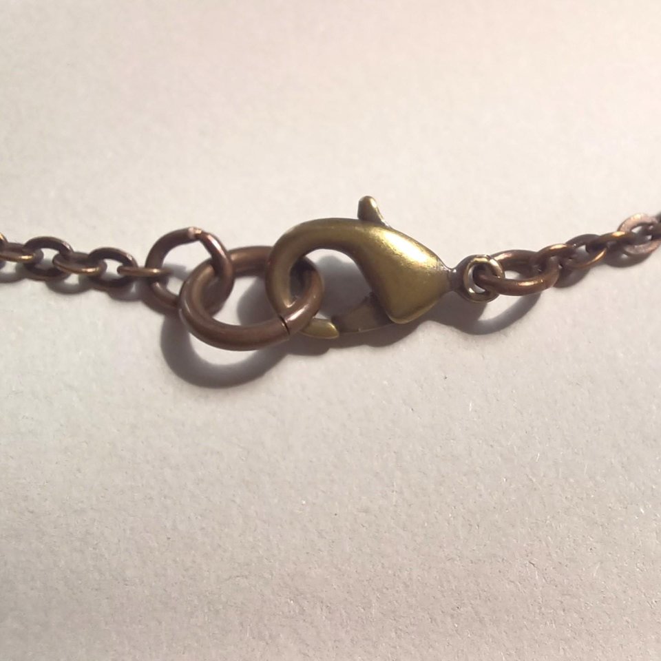 Vintage Ornate Bronze Tone Victorian Revival Perfectly Faceted True Crystal Pendulum Fob Necklace