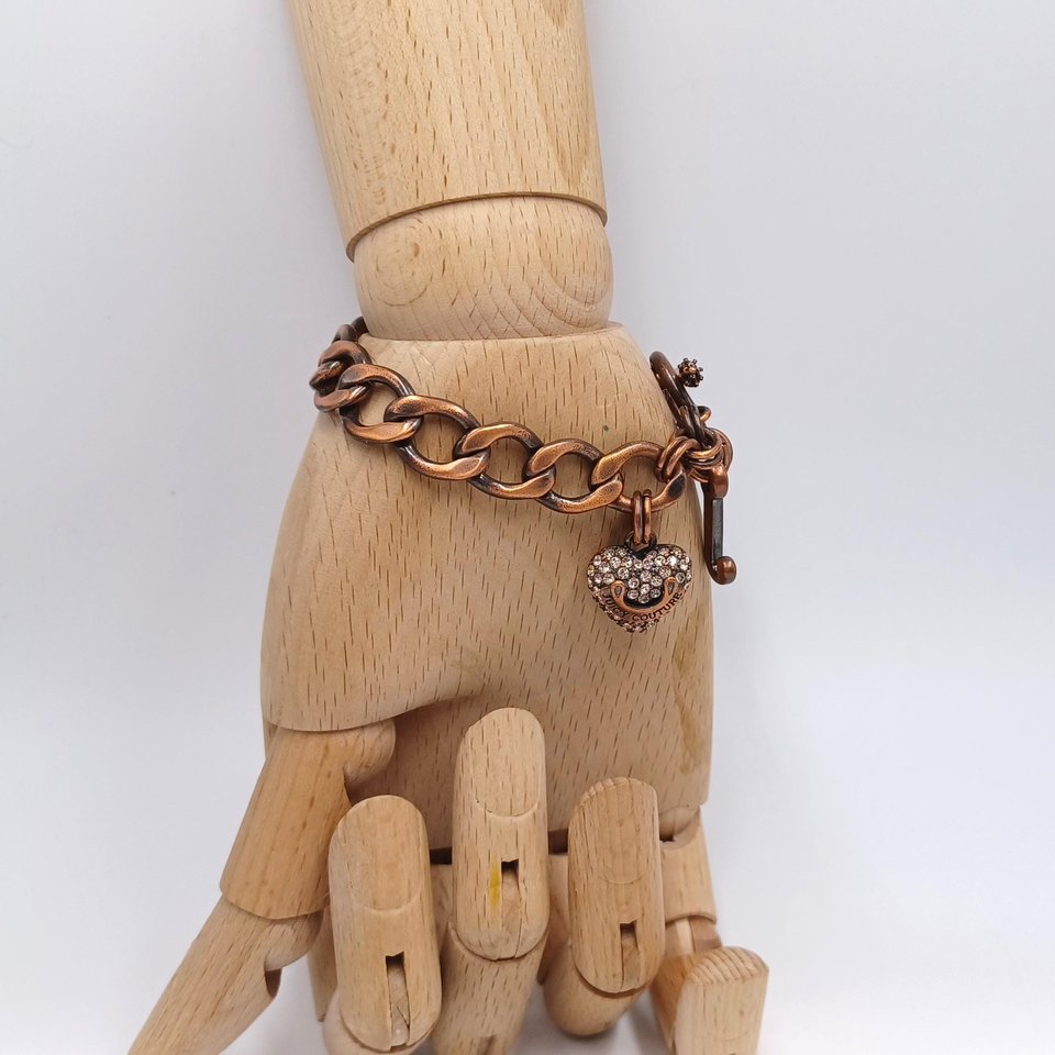 Juicy Couture Copper and Rhinestones Curb Chain Bracelet