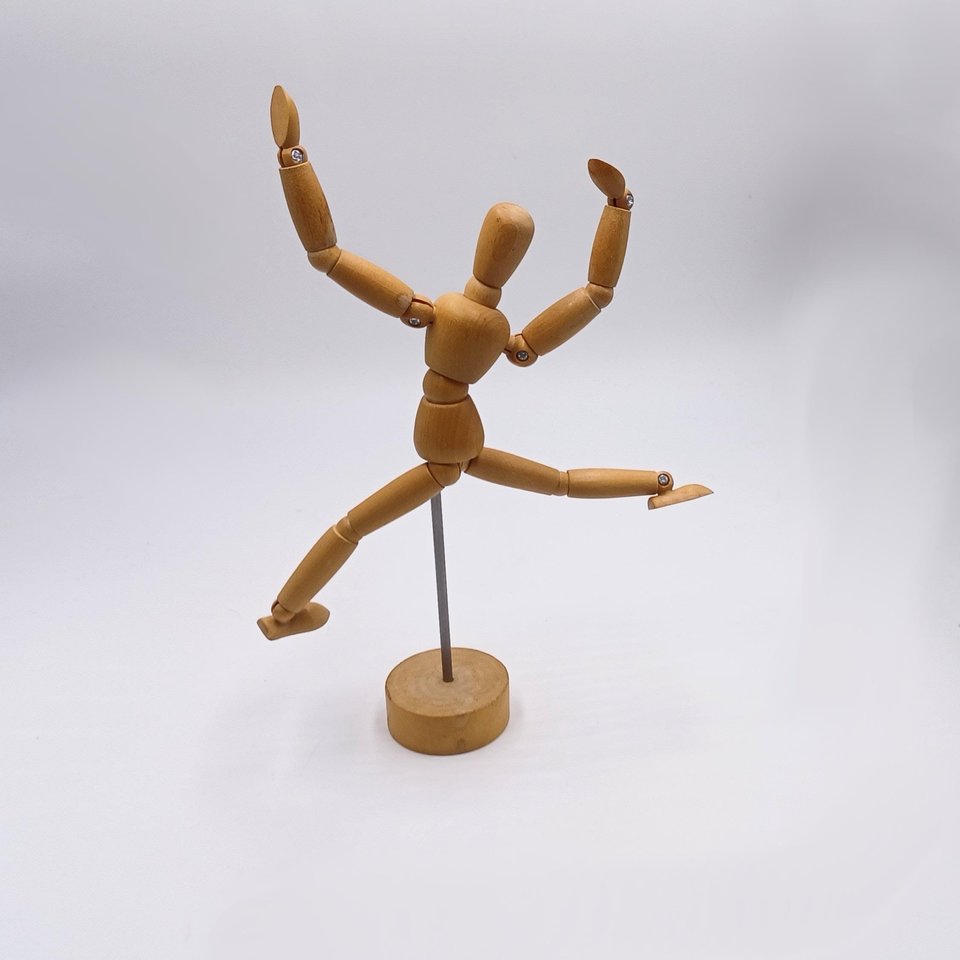 Small Wooden Poseable Artist's Model, Human Figure for Drawing or Fun!
