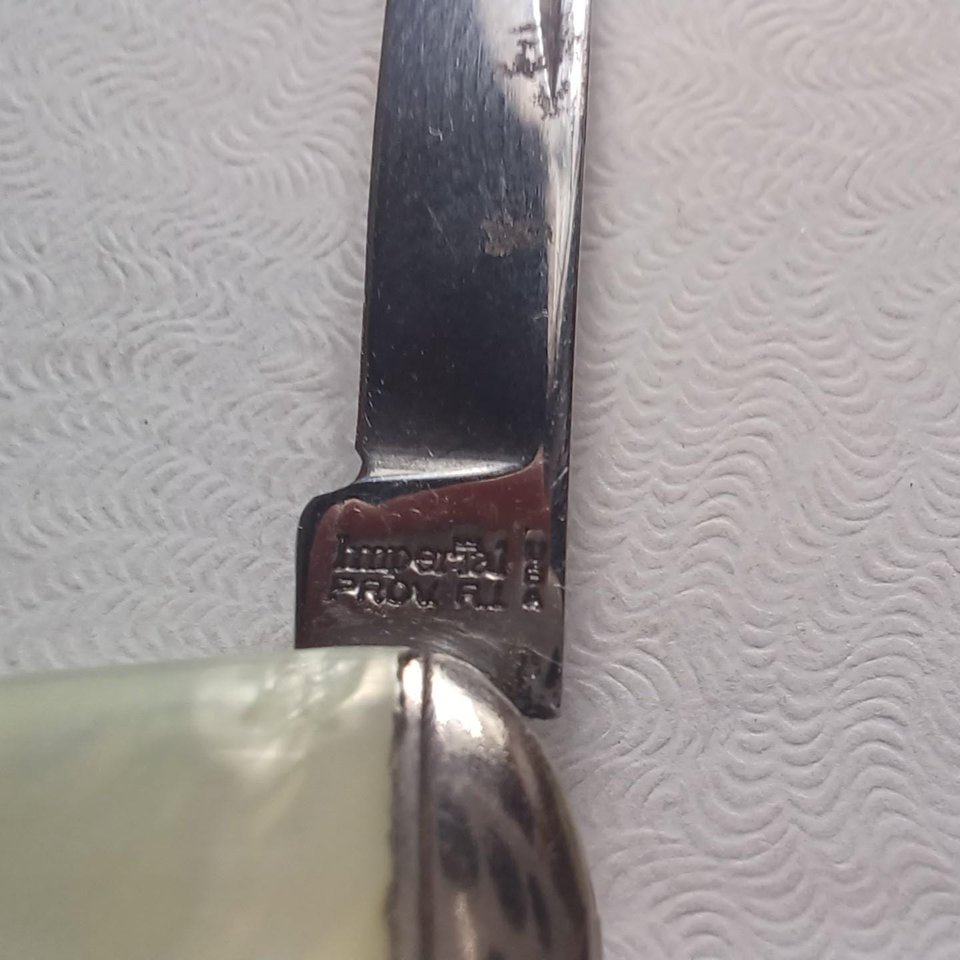 Vintage Imperial Signal Corps 2 Blade Folding Pocket Knife with Pearl Handle