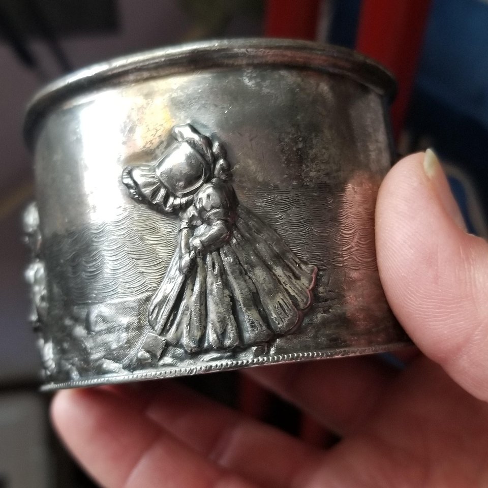 Antique Queen City Silver Co. Silver Plate Sun Bonnet Childrens Cup, Very Old