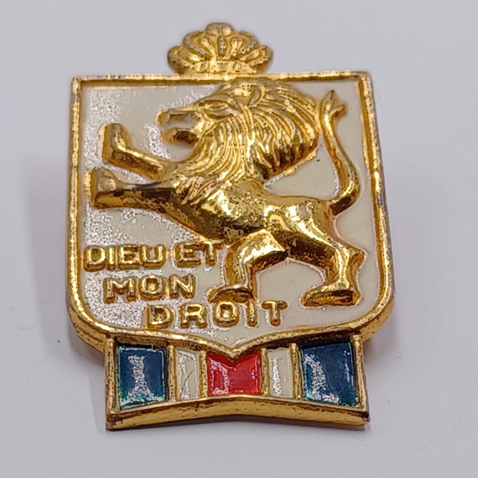Vintage *Dieu et Mon Droit (GOD And My Right) WWll British War Relief Accessocraft Lapel Pin