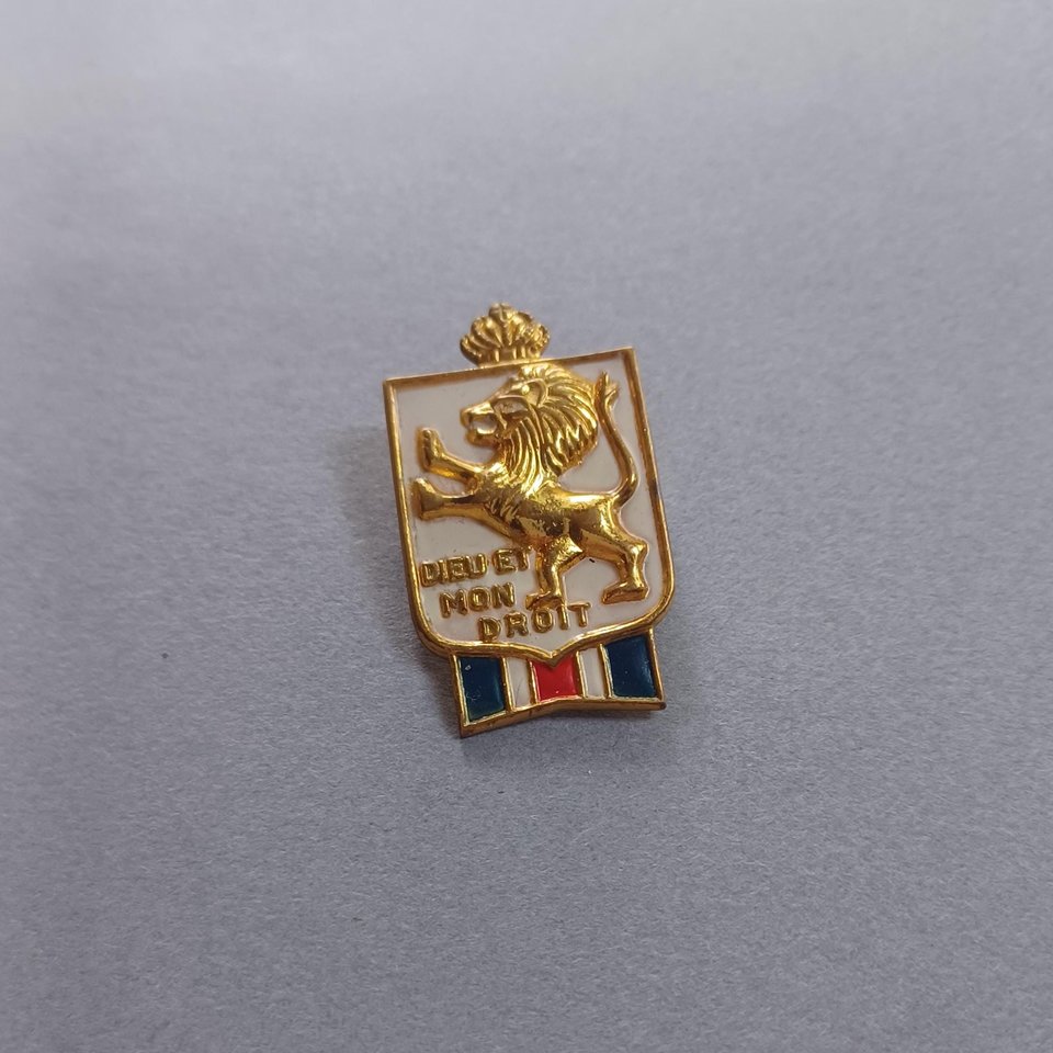 Vintage *Dieu et Mon Droit (GOD And My Right) WWll British War Relief Accessocraft Lapel Pin