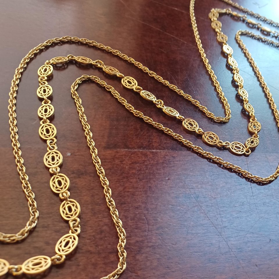 MONET Multi-strand Gold Tone Chain Necklace