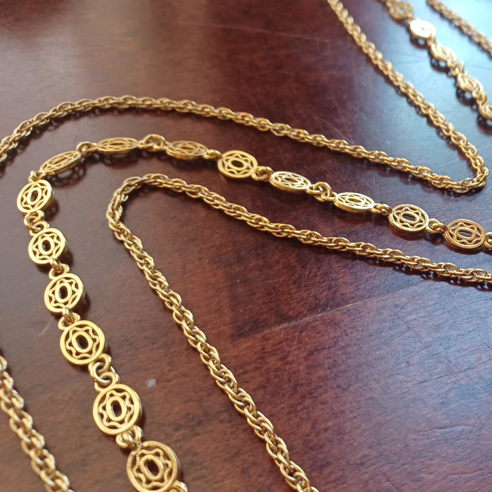 MONET Multi-strand Gold Tone Chain Necklace