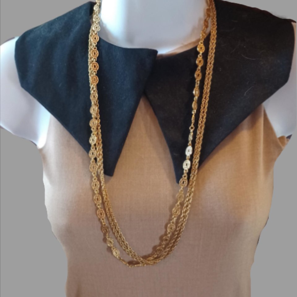 MONET Multi-strand Gold Tone Chain Necklace