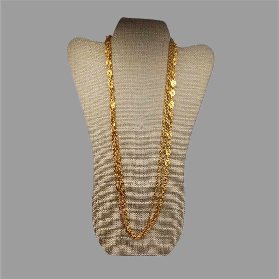 MONET Multi-strand Gold Tone Chain Necklace