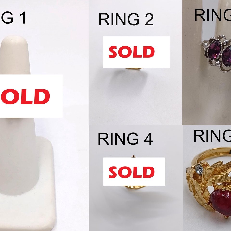 Vintage Avon Jeweled Statement Rings, Your Choice, 2 left going fast!