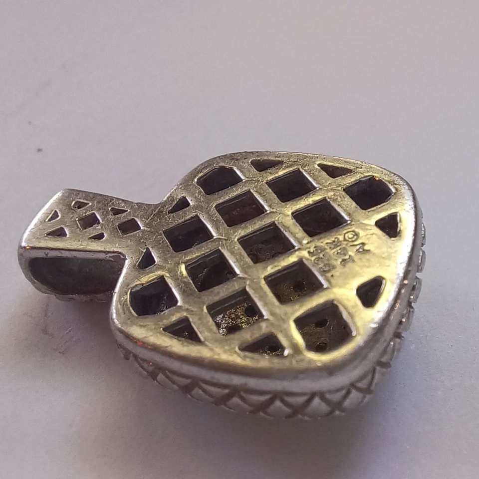 Vintage Alwand Vahan Sterling and 14K Gold Pavé Diamonds Pendant, Vahan Jewelers