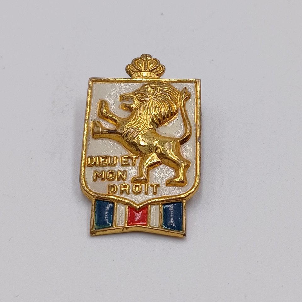Vintage *Dieu et Mon Droit (GOD And My Right) WWll British War Relief Accessocraft Lapel Pin