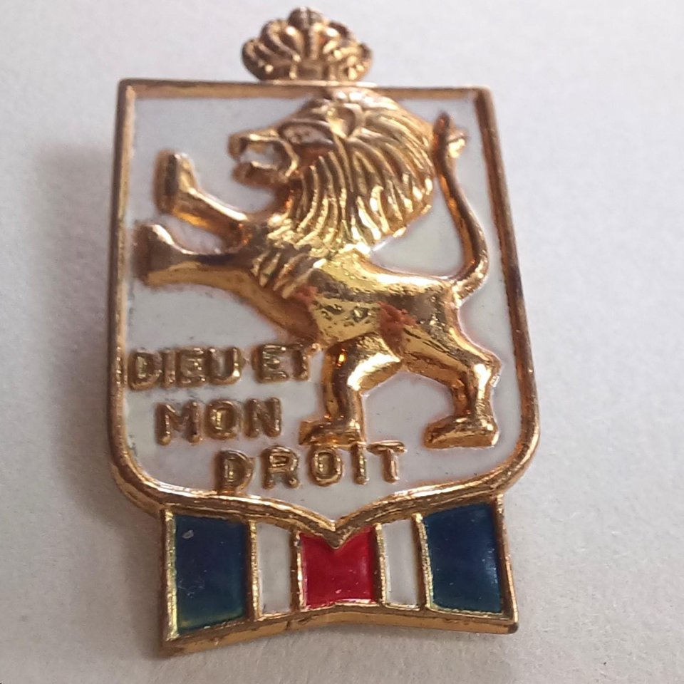Vintage *Dieu et Mon Droit (GOD And My Right) WWll British War Relief Accessocraft Lapel Pin