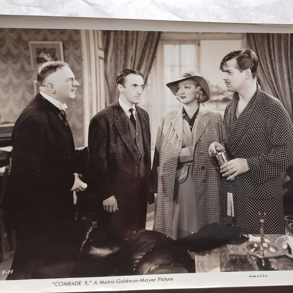 Vintage 1940  Clark Gable in "Comrade X" 8 x 10 Black and White Original Studio Photographs- -6 Total
