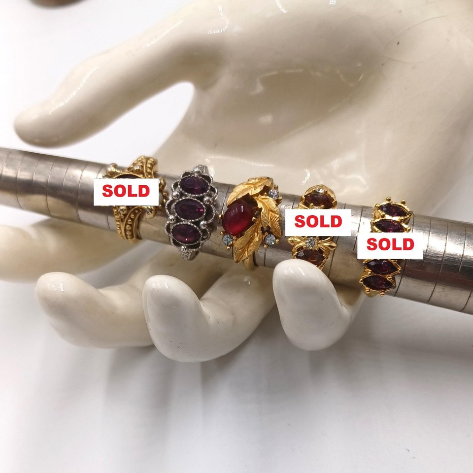 Vintage Avon Jeweled Statement Rings, Your Choice, 2 left going fast!