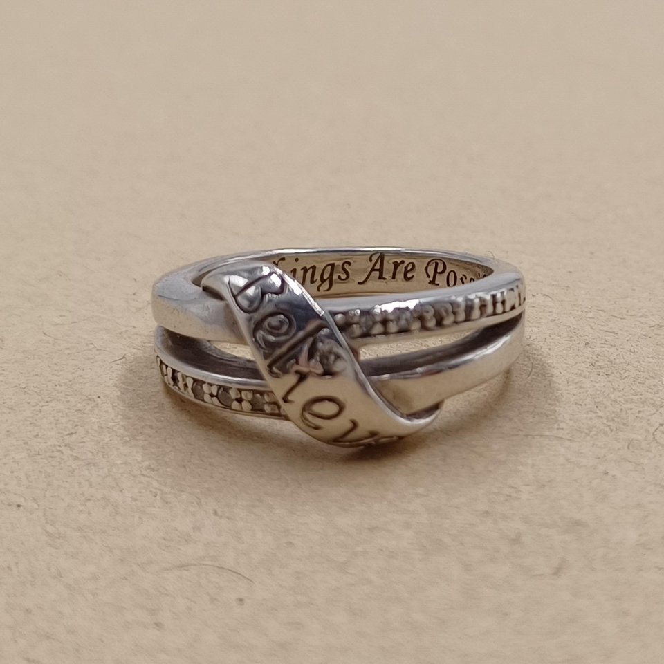 Bradford Gold Exchange Sterling Silver  "Believe All Things are Possible" Crossover Ladies Ring, Size 5.5, Christian Ring