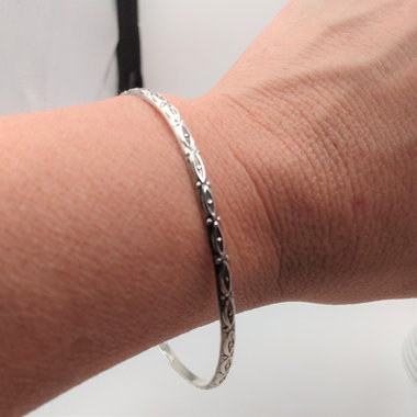 Vintage Taxco Mexico Sterling Silver Bangle Bracelet, Great Gift