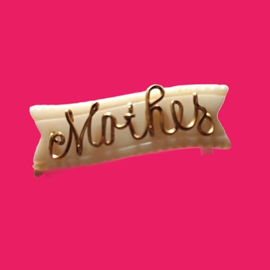 Antique Carved Mother of Pearl Banner  Cursive Wire "Mother" Brooch, Mother's Day Gift