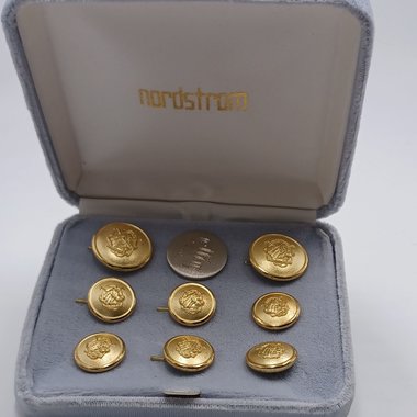 Nordstrom Gold Tone Equestrian Theme Coat Buttons Gift Set, Horse Lover, Vintage Unused