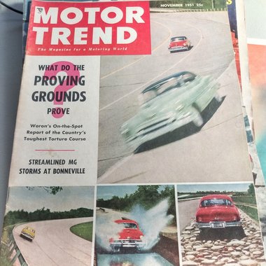 MOTOR TREND Magazine November 1951, Great Father's Day Gift!
