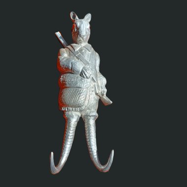 Arthur Court 1978 Aluminum Casting Hunting Rabbit Coat/Hat Hooks, Vintage Wall Decor, Functional Art