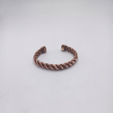 Mens Heavy Solid Copper Open Cuff Twisted Wire Bracelet, Natural Bracelet