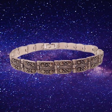 Sterling Silver and Marcasite Art Deco Link Bracelet