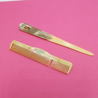 Art Deco Pearly Celluloid Comb and Letter Opener