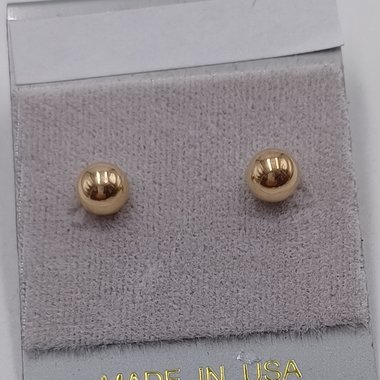 Vintage Imperial World Inc. 10K Gold 5mm Ball Stud Earrings