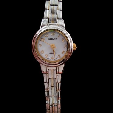 Ladies SHARP Silver Tone Quartz Wrist Watch- New Battery