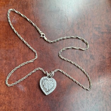 Dee Berkley Sterling Silver Heart Shape Pendant Necklace