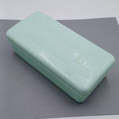 Vintage Art Deco Early Plastics Mint Green Celluloid Lidded Box