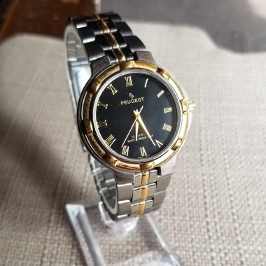 Vintage Mens Peugeot Analog Wrist Watch- New Battery