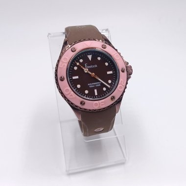 Freelook Ladies Analog Quartz Watch, Pink and Brown Model HA9035/5B, New Battery